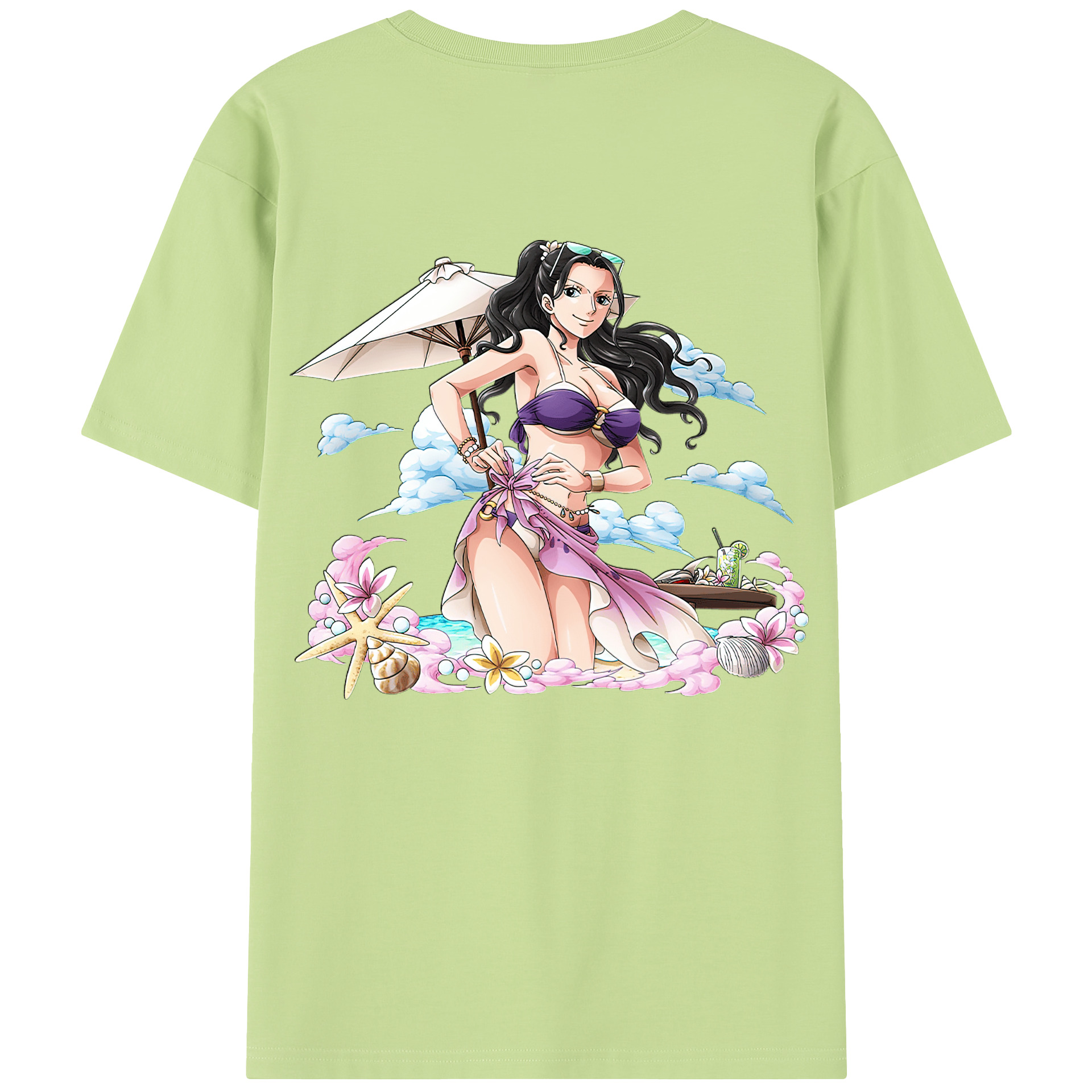 ワンピース ニコ・ロビン ONE PIECE Nico Robin 綿100％半袖Tシャツ（背面プリント）